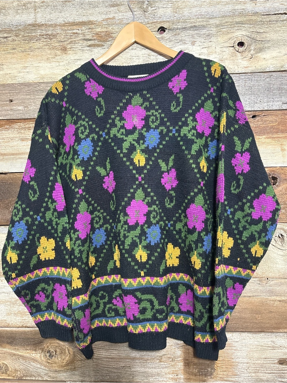 Worthington Essentials Petite Womens Vintage Sweater Multi Color Size M